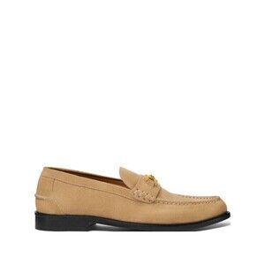 Versace Sand Brown Calf Suede Flat Shoes - NWT